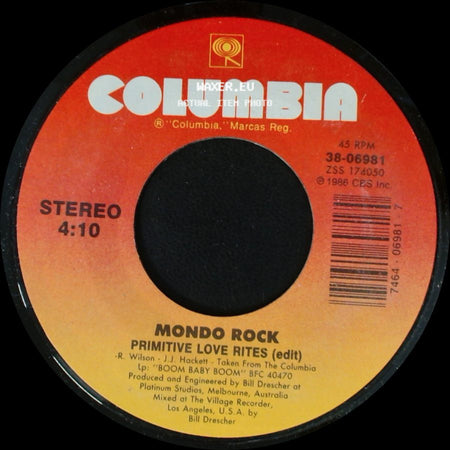 Mondo Rock - Primitive Love Rites (Edit) / Under Lights side A