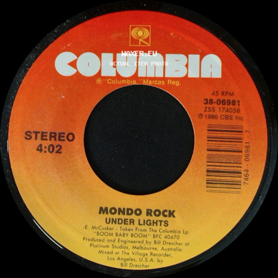 Mondo Rock - Primitive Love Rites (Edit) / Under Lights side B