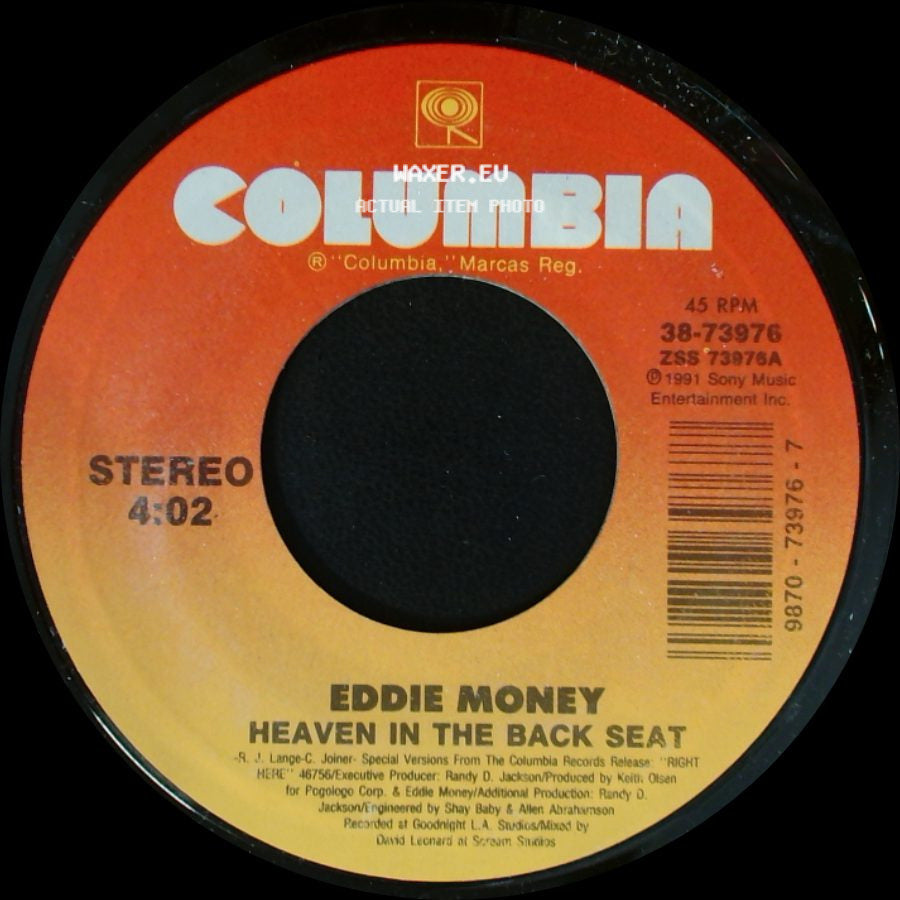 Eddie Money - Fire And Water / Heaven In The Back Seat side B