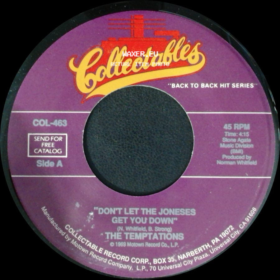 The Temptations - Don't Let The Joneses Get You Down / Ball Of Confusion (That's What The World Is Today) side A