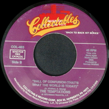 The Temptations - Don't Let The Joneses Get You Down / Ball Of Confusion (That's What The World Is Today) side B