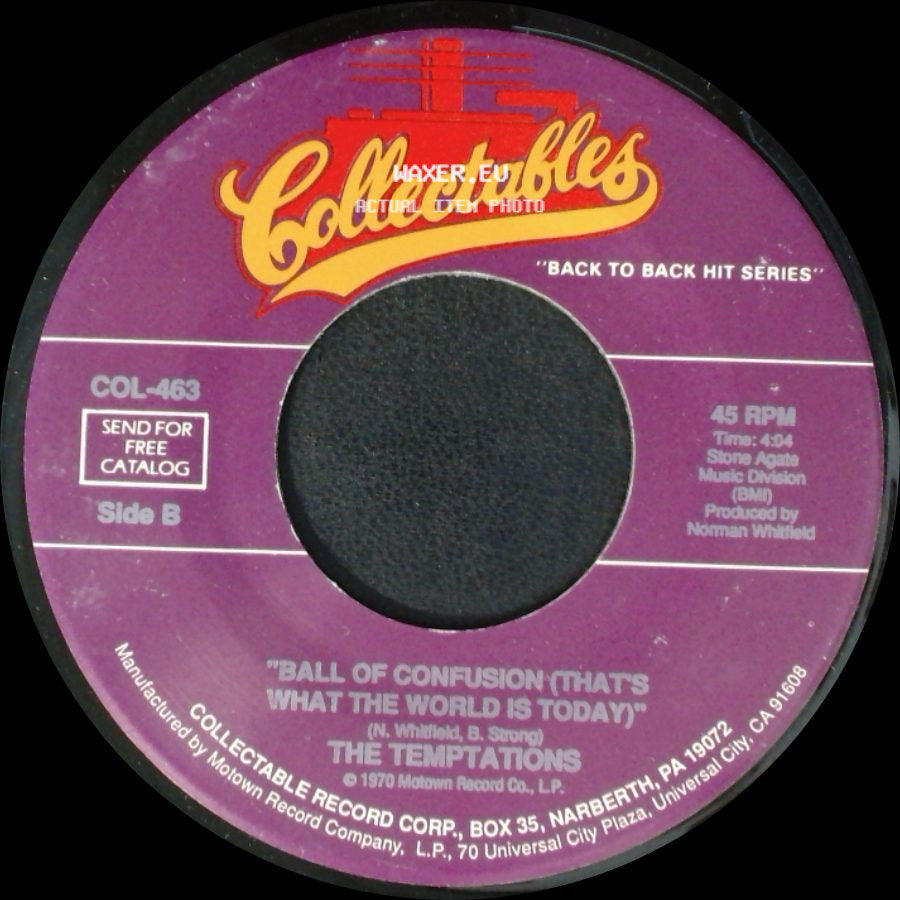 The Temptations - Don't Let The Joneses Get You Down / Ball Of Confusion (That's What The World Is Today) side B