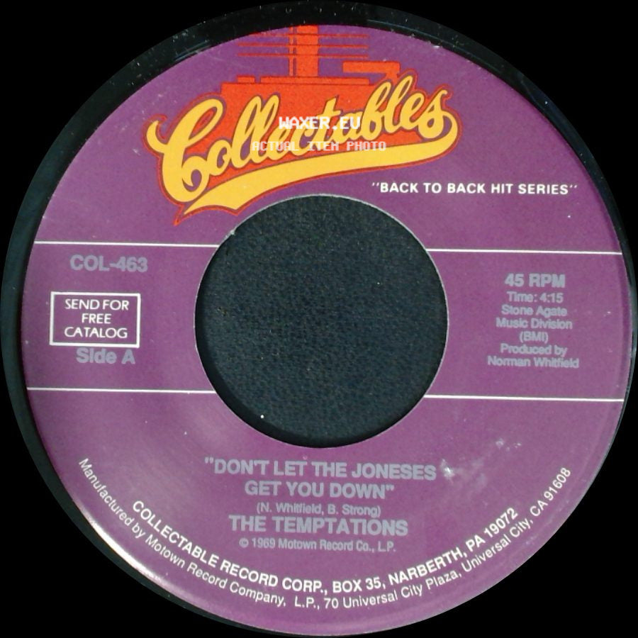 The Temptations - Don't Let The Joneses Get You Down / Ball Of Confusion (That's What The World Is Today) side A