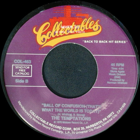 The Temptations - Don't Let The Joneses Get You Down / Ball Of Confusion (That's What The World Is Today) side B