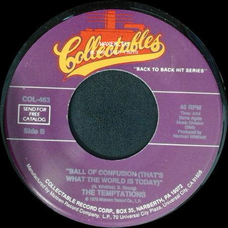 The Temptations - Don't Let The Joneses Get You Down / Ball Of Confusion (That's What The World Is Today) side B