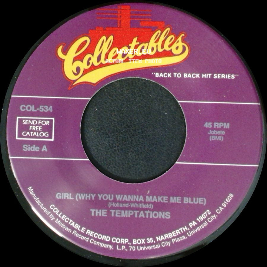 The Temptations - Girl (Why You Wanna Make Me Blue) / Farewell My Love side A
