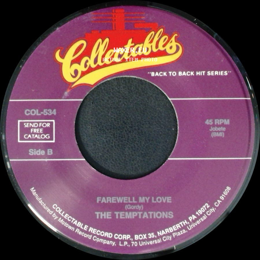 The Temptations - Girl (Why You Wanna Make Me Blue) / Farewell My Love side B