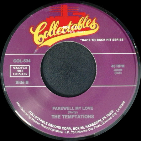 The Temptations - Girl (Why You Wanna Make Me Blue) / Farewell My Love side B