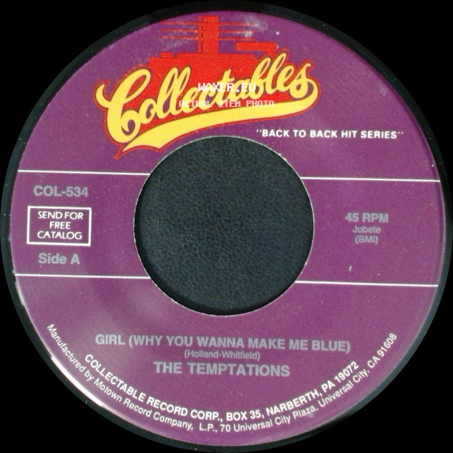 The Temptations - Girl (Why You Wanna Make Me Blue) / Farewell My Love side A