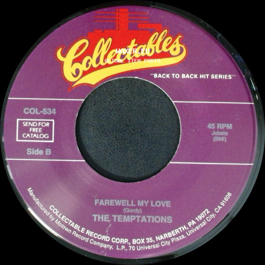 The Temptations - Girl (Why You Wanna Make Me Blue) / Farewell My Love side B