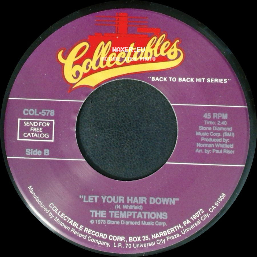 The Temptations - Hey Girl (I Like Your Style) / Let Your Hair Down side B