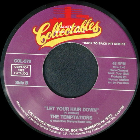 The Temptations - Hey Girl (I Like Your Style) / Let Your Hair Down side B