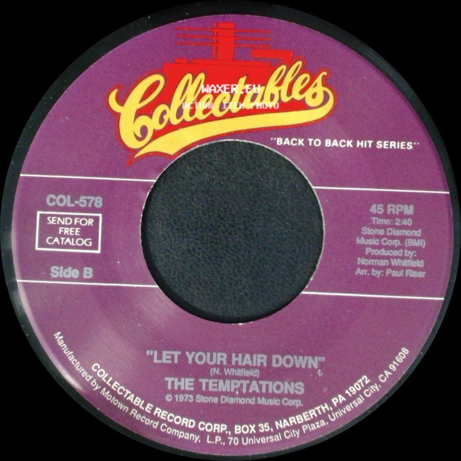 The Temptations - Hey Girl (I Like Your Style) / Let Your Hair Down side B
