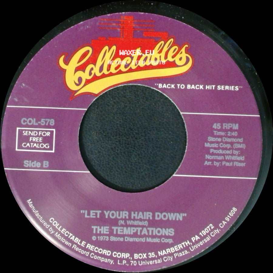 The Temptations - Hey Girl (I Like Your Style) / Let Your Hair Down side B