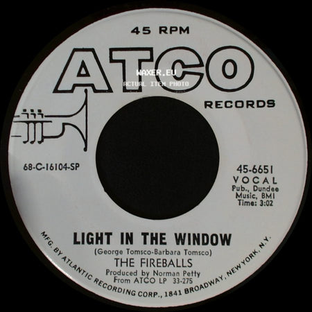 The Fireballs - Long Green / Light In The Window side B