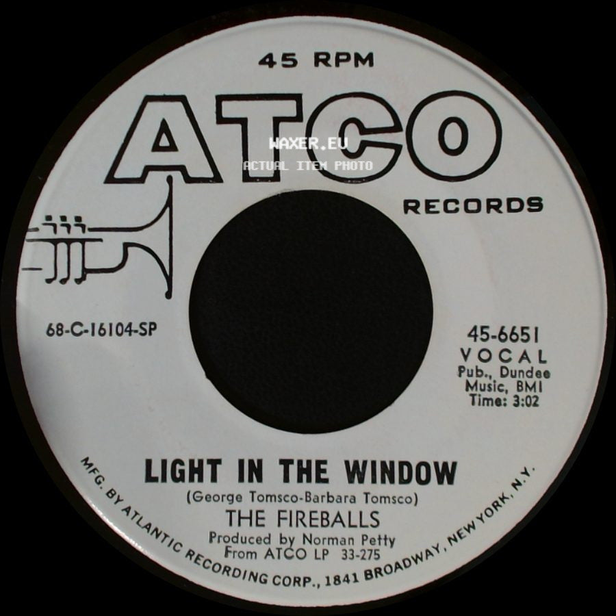 The Fireballs - Long Green / Light In The Window side B