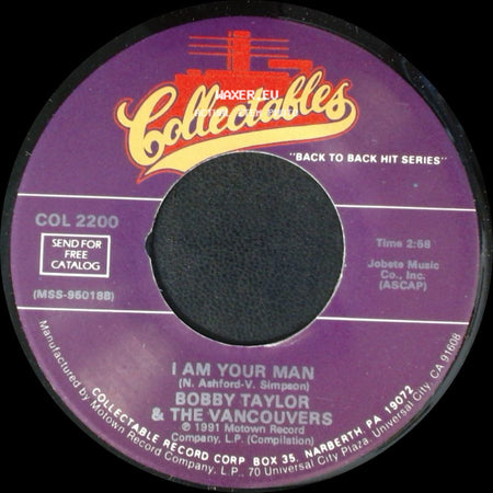 Bobby Taylor & The Vancouvers - I Am Your Man / Does Your Mama Know About Me side A
