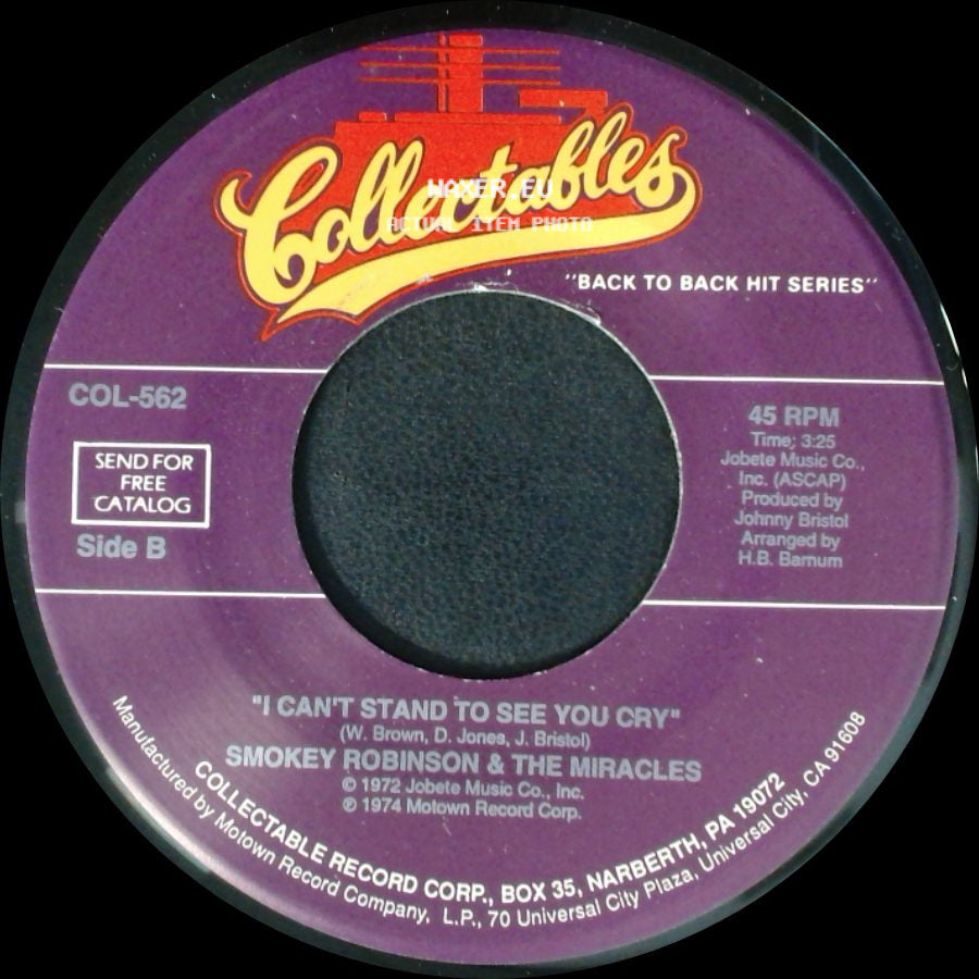 Smokey Robinson & The Miracles - We've Come Too Far To End It Now / I Can't Stand To See You Cry side B