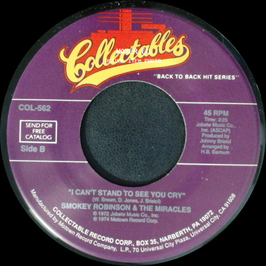 Smokey Robinson & The Miracles - We've Come Too Far To End It Now / I Can't Stand To See You Cry side B