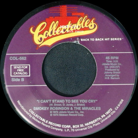 Smokey Robinson & The Miracles - We've Come Too Far To End It Now / I Can't Stand To See You Cry side B