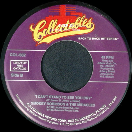 Smokey Robinson & The Miracles - We've Come Too Far To End It Now / I Can't Stand To See You Cry side B