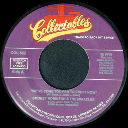 Smokey Robinson & The Miracles - We've Come Too Far To End It Now / I Can't Stand To See You Cry side A