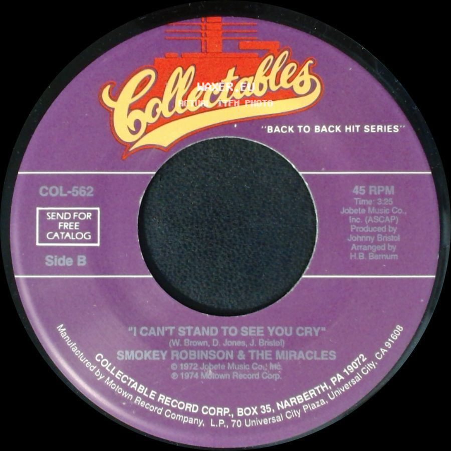 Smokey Robinson & The Miracles - We've Come Too Far To End It Now / I Can't Stand To See You Cry side B