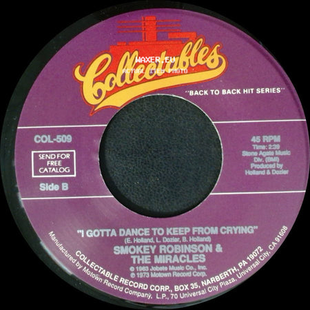 Smokey Robinson & The Miracles - I Like It Like That / I Gotta Dance To Keep From Crying side B