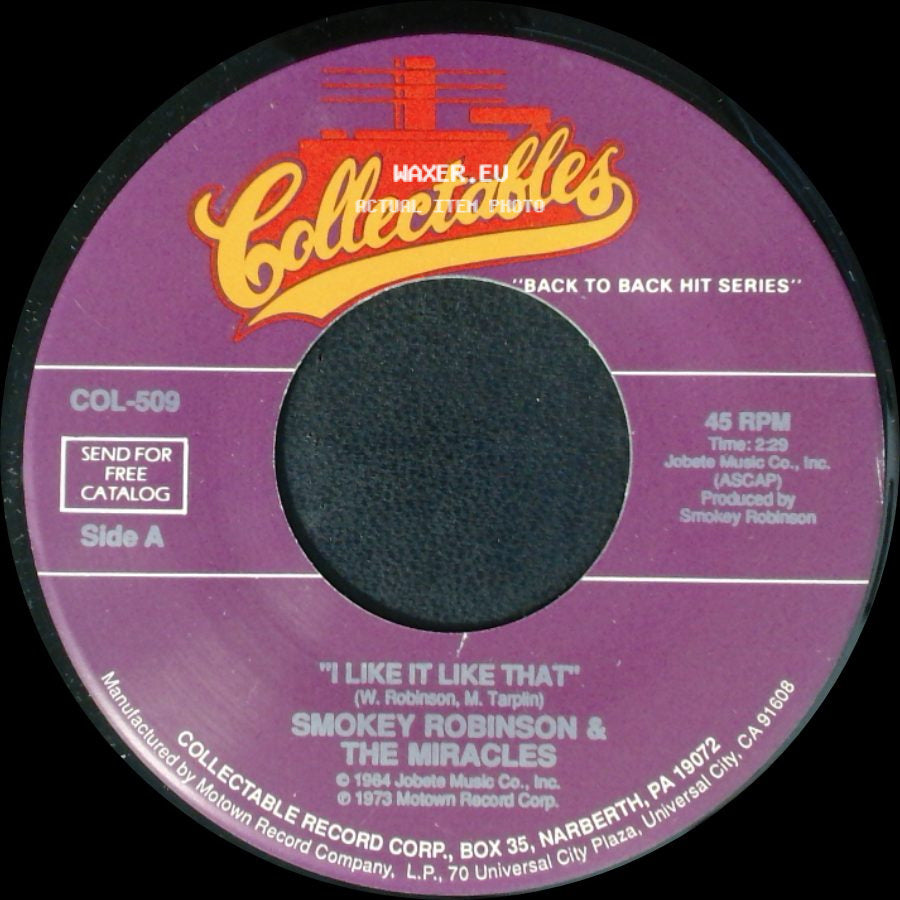 Smokey Robinson & The Miracles - I Like It Like That / I Gotta Dance To Keep From Crying side A