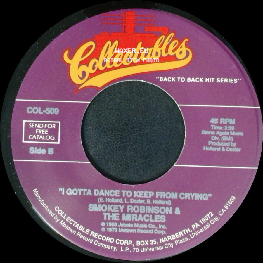 Smokey Robinson & The Miracles - I Like It Like That / I Gotta Dance To Keep From Crying side B