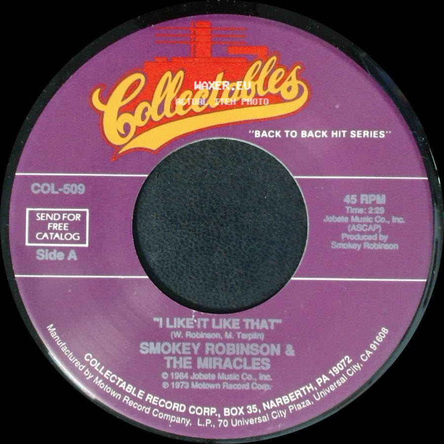 Smokey Robinson & The Miracles - I Like It Like That / I Gotta Dance To Keep From Crying side A