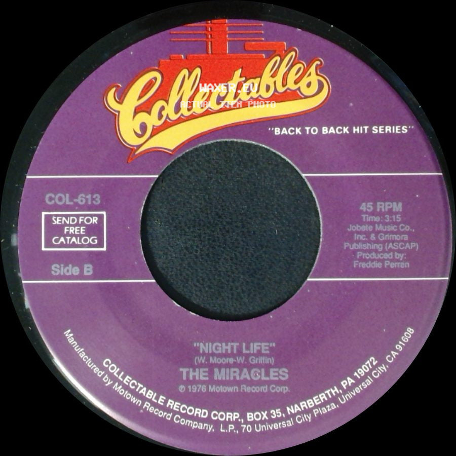 The Miracles - Love Machine Pt. I / Night Life side B