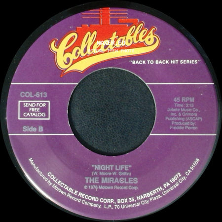 The Miracles - Love Machine Pt. I / Night Life side B