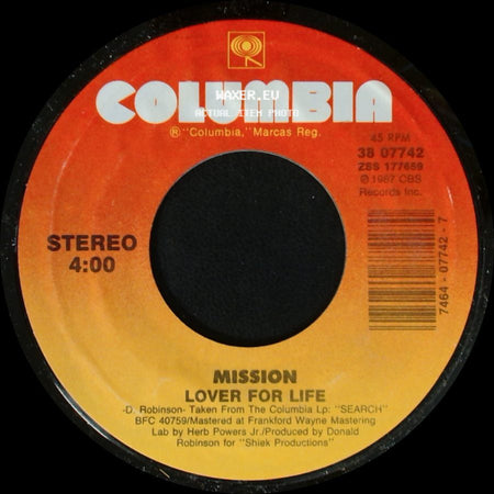 Mission - Back On Track / Lover For Life side B