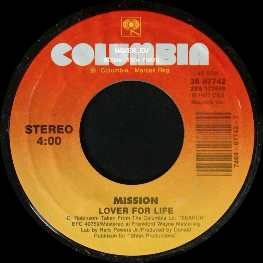 Mission - Back On Track / Lover For Life side B