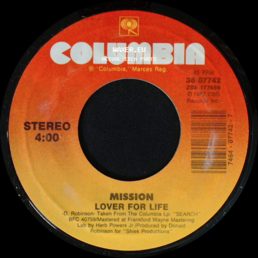 Mission - Back On Track / Lover For Life side B