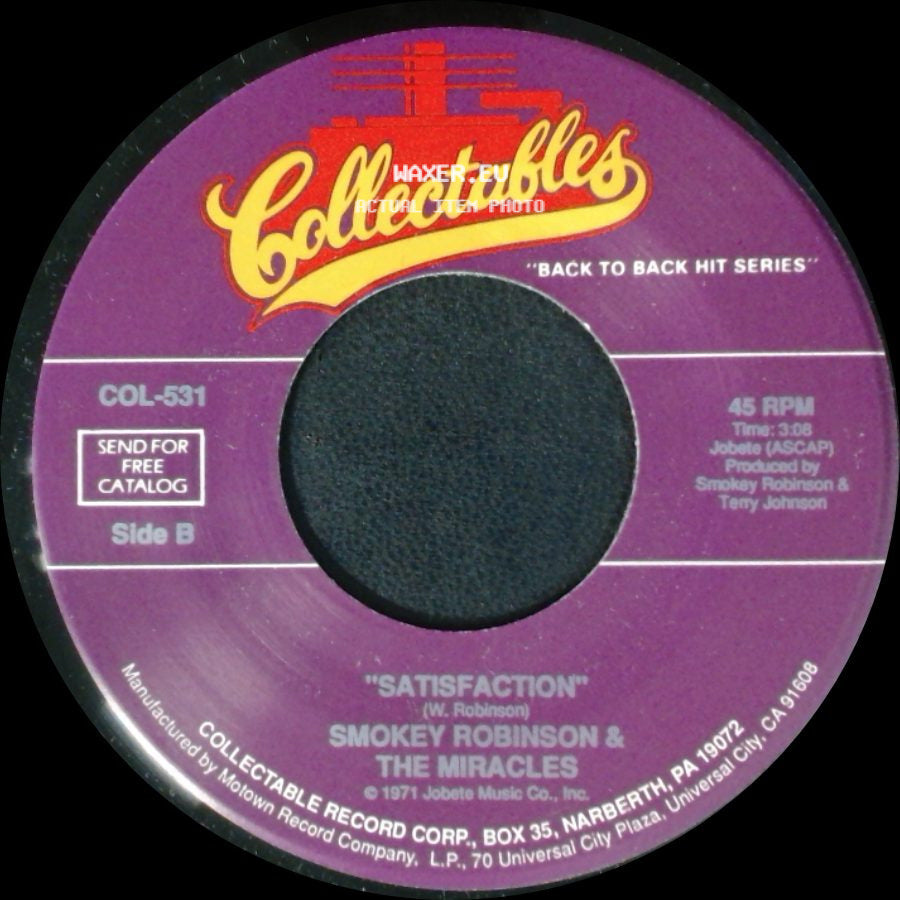 Smokey Robinson & The Miracles - I Don't Blame You At All / Satisfaction side B
