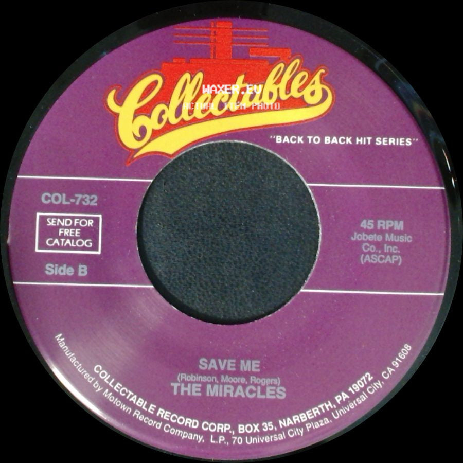 The Miracles - Here I Go Again / Save Me side B