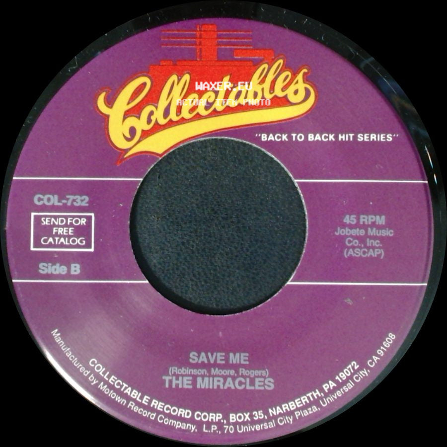 The Miracles - Here I Go Again / Save Me side B