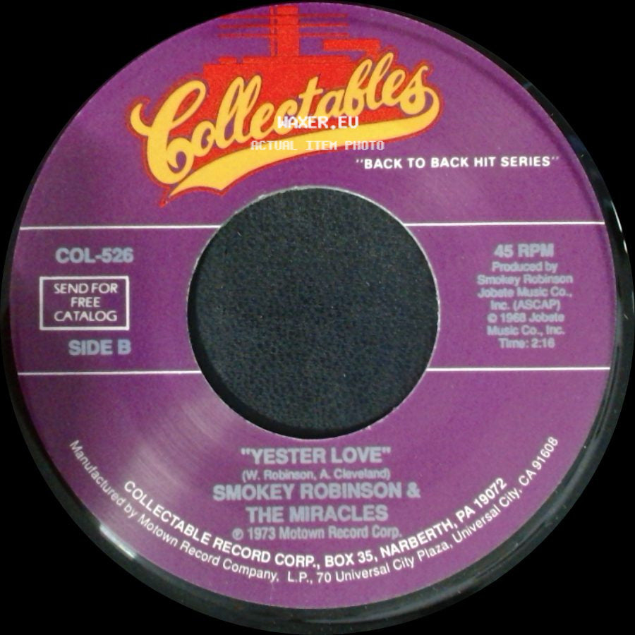 Smokey Robinson & The Miracles - Special Occasion / Yester Love side B