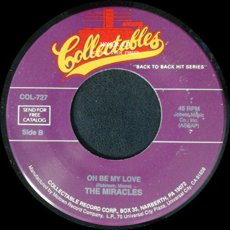 The Miracles - Whole Lotta Shakin' Goin' On / Oh Be My Love side B