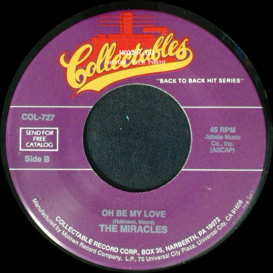 The Miracles - Whole Lotta Shakin' Goin' On / Oh Be My Love side B