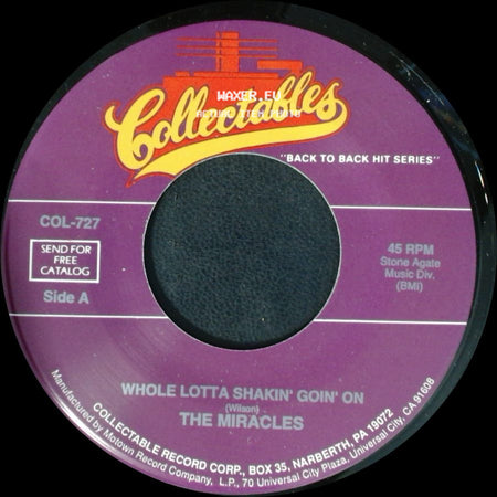 The Miracles - Whole Lotta Shakin' Goin' On / Oh Be My Love (Robinson, Moore) side A