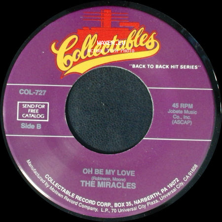 The Miracles - Whole Lotta Shakin' Goin' On / Oh Be My Love (Robinson, Moore) side B