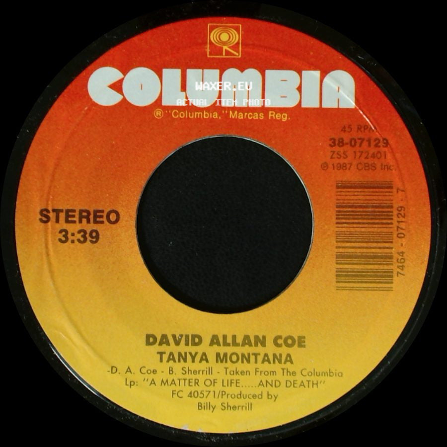 David Allan Coe - The Ten Commandments Of Love / Tanya Montana side B