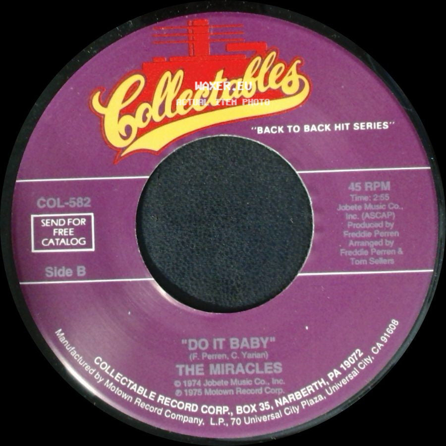 The Miracles - Come On Do The Jerk / Do It Baby side B