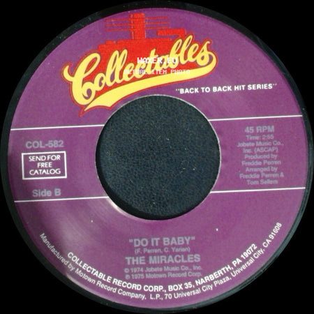 The Miracles - Don't Cha Love It / Do It Baby side B