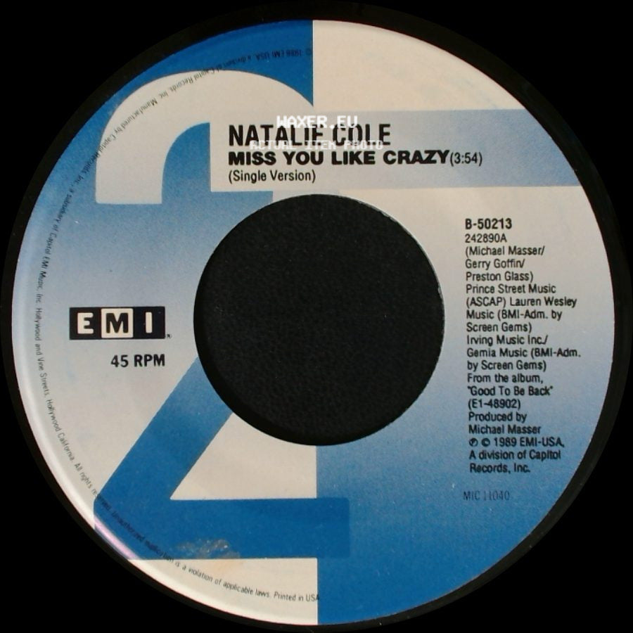 Natalie Cole - I Do / Miss You Like Crazy side B