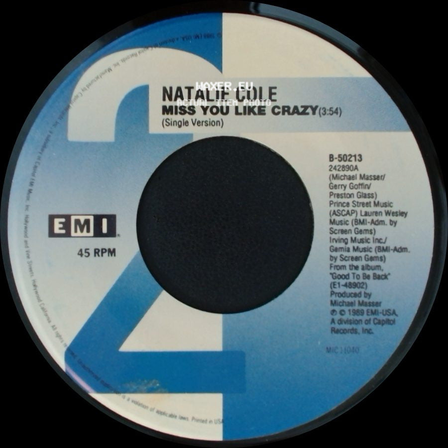 Natalie Cole - I Do / Miss You Like Crazy side B