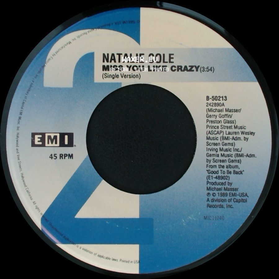 Natalie Cole - I Do (3:58) (Duet With Freddie Jackson) / Miss You Like Crazy (Single Version) side B
